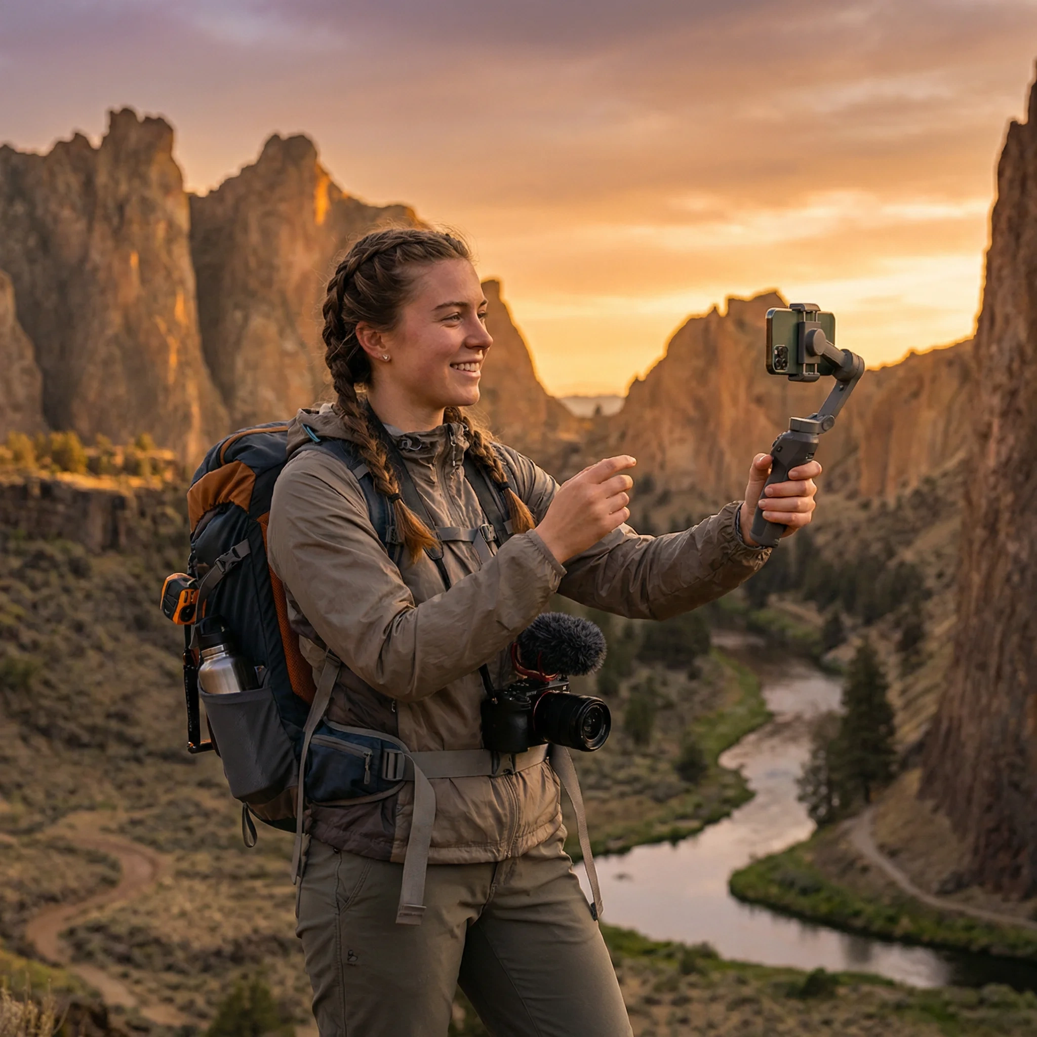 少妇视频签约旅行达人行者小林在户外拍摄旅行Vlog